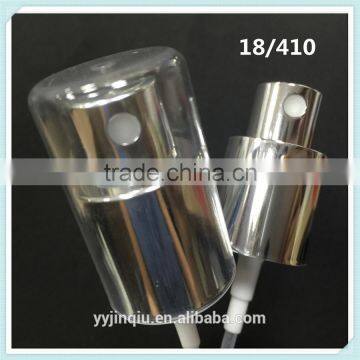 18/410 yuyao silver color mist spray pump, matte shiny pump