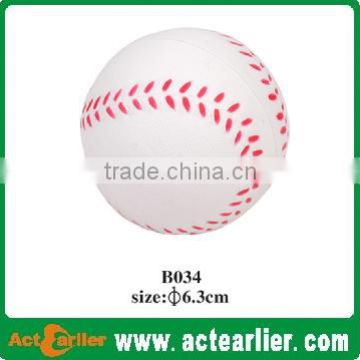 6.3cm PU foam stress ball baseball