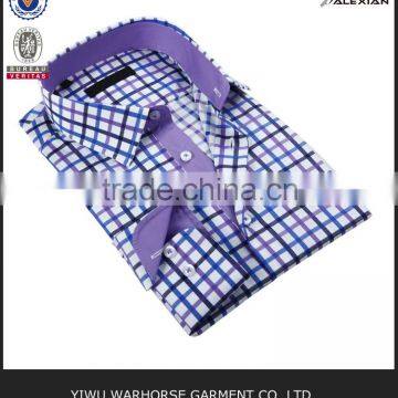 hot sell purple plaid shirt Italian style