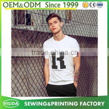 Cheap price new design mens short sleeve casual silk screen prined english letter t-shirt
