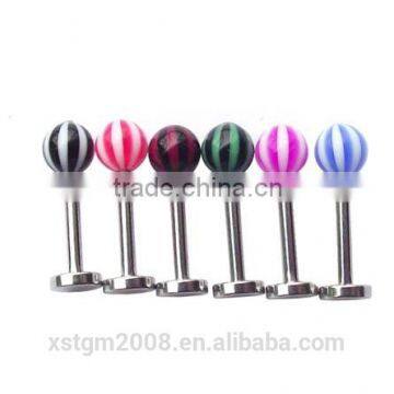 Acrylic beach ball Labret jewelry Lip tragus stud Ring