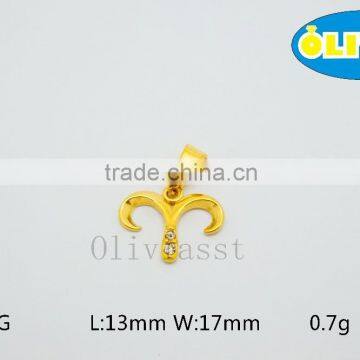 Olivia 2016 New Fashion Modern 316 Stainless Steel Cast Metal Simple Design Antelope Horn Pendant