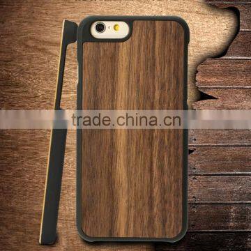 Hot Selling PC Walnut Wood Mobile Phone Case 2 in 1 for Apple Iphone 6 Plus