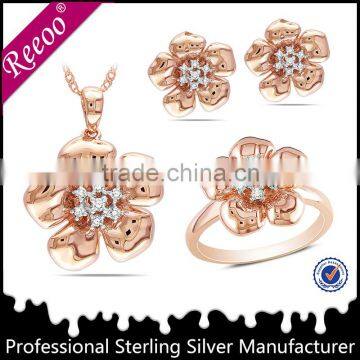 Fashion Designer Rose Gold 925 Pure Silver Rose Pendant photo-3