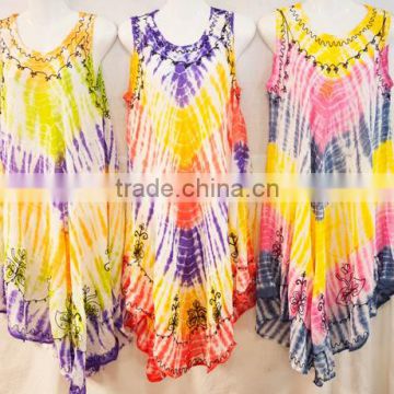 Wholesale Umbrella Tie Dye Color Free Size Summer Dresses