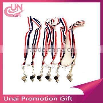 Metal whistle lanyard Football team promotion items Brass whistle