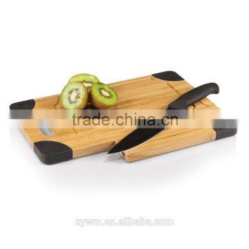 Black 2015 HOT Gift Mini Color Silicon Bamboo Wooden Cheese Cutting Board with Knife and Holder Stander