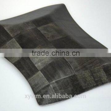 Black Woven Wooden Serving Tray and Plate photo-2