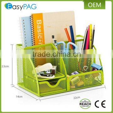 Biggest factory supply office supplies wire mesh desk stationery storage organizer metal