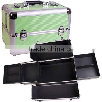 PROFESSIONAL Aluminum MAKEUP/COSMETIC Train Case GREEN