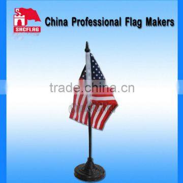 Promotional wooden pole and stand for table banners and flags