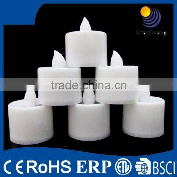 White battary power pillar mini led tealight candle