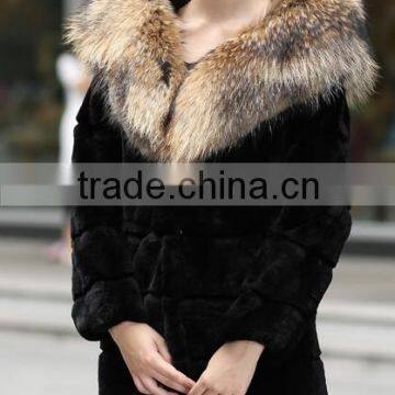 RB43 wholesale rabbit fur coat ladies coat