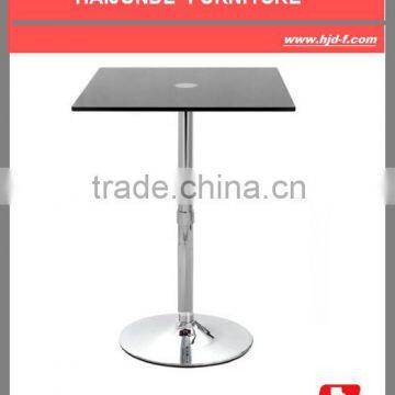 SGS stander glass square table top chrome bar table fix height 98cm
