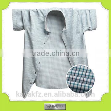 custom-made cotton short sleeve check fancy design men shirt