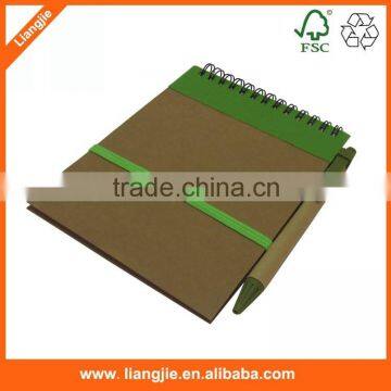 kraft notebook shaped spiral notebook with pen