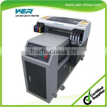 Stable performance A2 WER-EH4880UV 1440 dpi resolution, a2 small uv led flatbed printer