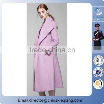 2016 Fashion Woolen Belted Trench Coat