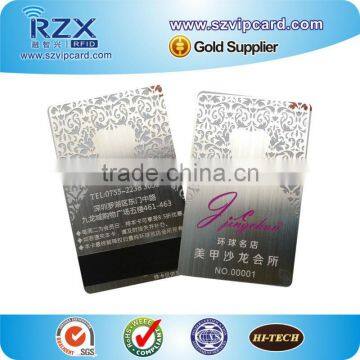 magnetic stripe card, stainless steel silver metal business card with cut out design