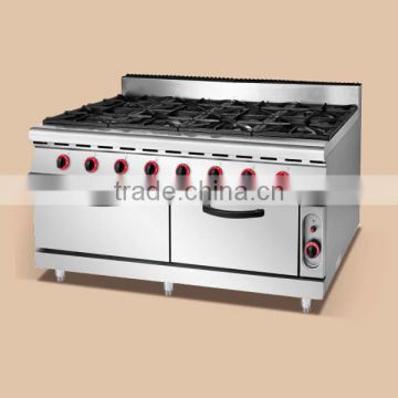 Top sale 8 burners gas stove with oven,gas range with burner for sale