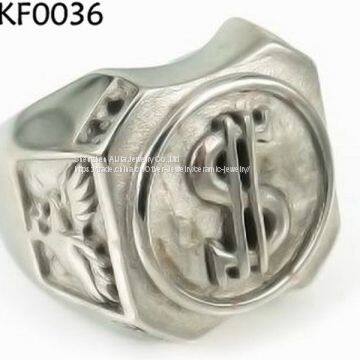 Customized Titanium Steel Jewelry Ring / 316l Stainless Steel Rings Men