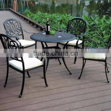 Elizabeth style courtyard 5 pcs cast aluminum patio furniture