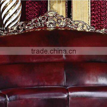 Luxurious American Style Genuine Leather Corner Sofa Set, Elegant Palace Living Room Furniture(MOQ=1 SET) photo-3