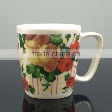 Square Porcelain Coffee Mug with Printing