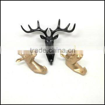 resin decorative wall hanging deer head hooks