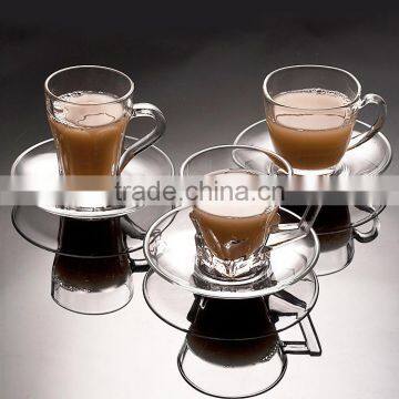 Glass Coffee Mug With Saucer Coffee Cup With Saucer Glass Coffee Set photo-6