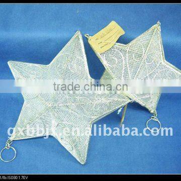 White iron wire star shape christmas decorative gifts