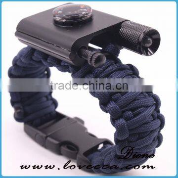 Outdoor Survival Custom Color Gear Escape Paracord Bracelet With Flint / Whistle / LED Light /Flashlight/Thermometer/Scraper photo-3