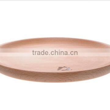 Food Serving Non-slip Round Shape Wooden Tray photo-4