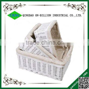 Wicker storage Xmas gift hamper basket with linning with 3 sizes