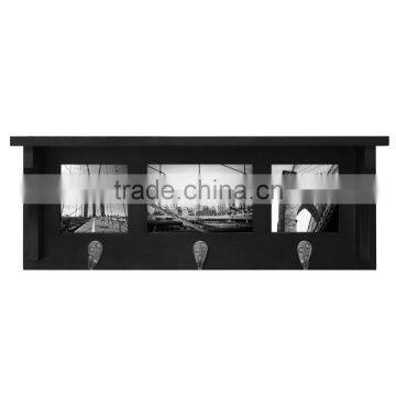 Wall Shelf and Picture Collage With 3 Hooks18.5-Inch by 7-Inch, Holds 2- 4 by 4-Inch and 1- 4 by 6-Inch Photo Wall Mount Hook photo-3