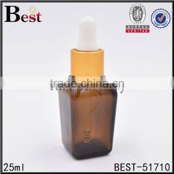 2017 hot selling essential oil 15ml 30ml glass dropper bottle empty amber square shape 30ml glass dropper bottle