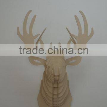 2015 Newest Top Quality Wood Deer Head for Christmas|home Decor|festival Gift photo-2