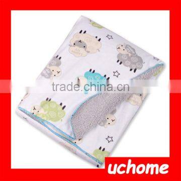 UCHOME Spring&Autumn Super Soft Short Plush Printed Infant Baby Blanket