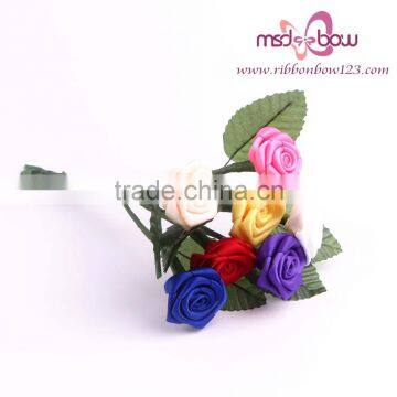 Cheap Decorative Satin Ribbon Roses Artificial Flowers Wholesale photo-6