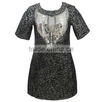 Western Fashion New Collection Black Silvery Glittering Dresses