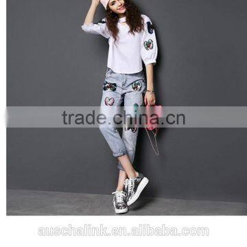Hot Sale New Model Female Jeans Fashion Design Chic Jeans for Lady photo-3