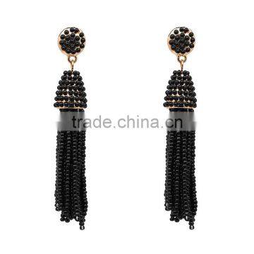 Bohemian Jewelry Small Beads Long Tassel Charms Earrings for Women photo-4