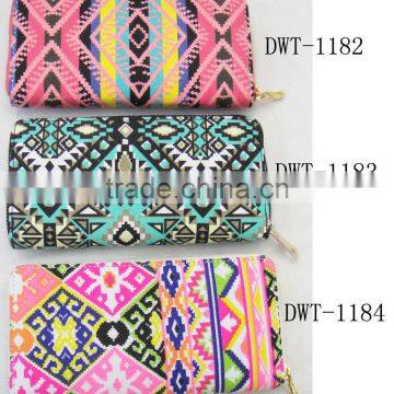 Lady New Cotton Canvas Diversity Print Geometrica Hot Wallet photo-4