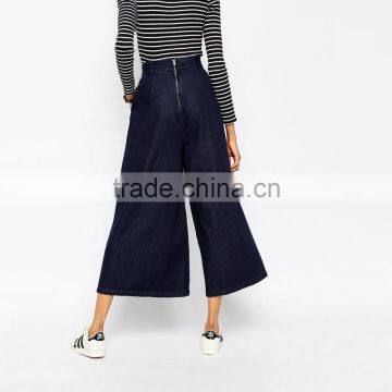 Denim Wide Leg Ninth Length New Model Jeans Pants for Female photo-2