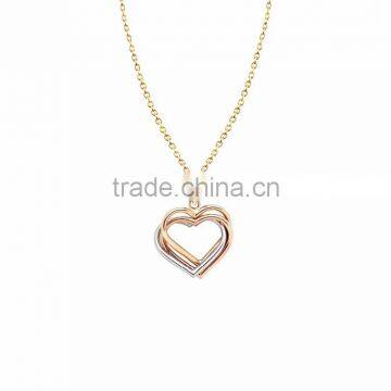 Latest Ladies Tri Color Heart Pendant