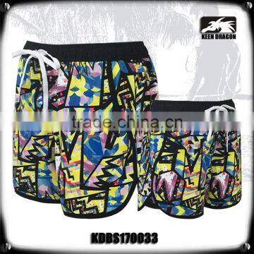 New style 100% polyester custom logo swim shorts men