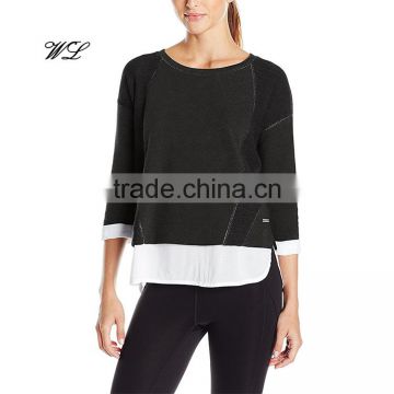 Best quality woman sweatshirts custom sweatshirts two colors casual woman garments