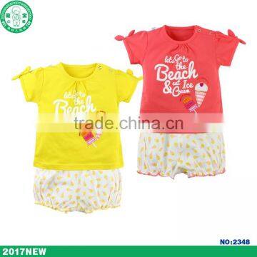 Wholesale Boutique Clothing In China Soft Cotton Girl Short Clothing Set