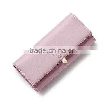 Fashion Pearl Korean Style Women Wallet PU Long Clutch Wallet Lady Clutch Coin Pocket Card Holder photo-2