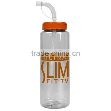 USA Made 32 oz Transparent Sports Bottle With Straw Lid - BPA/BPS-free, FDA Compliant and Comes With Your Logo photo-3